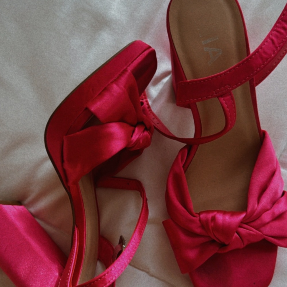 Pink platform heels! Comfy to party in and walk in. It’s a great pop of color